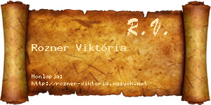 Rozner Viktória névjegykártya